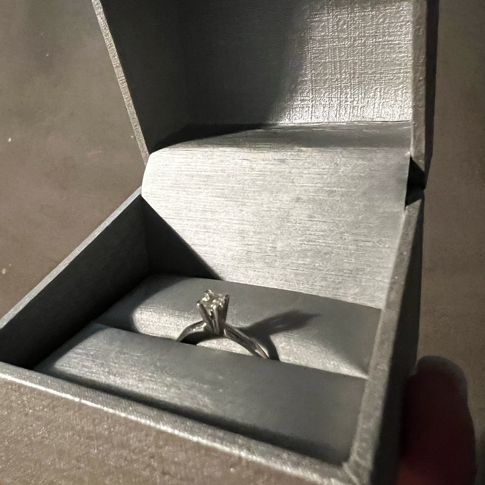 Zales Diamond Engagement / Promise Ring - 1/4CT White Gold Princess Cut Solitare